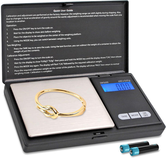 Smart Weigh SWS600 Elite Pocket Sized Digital Gram Scale,Jewelry Scale,Gram Scale,Nutrition Kitchen Scale, School Scale with Slim Design 600 x 0.1g, Black