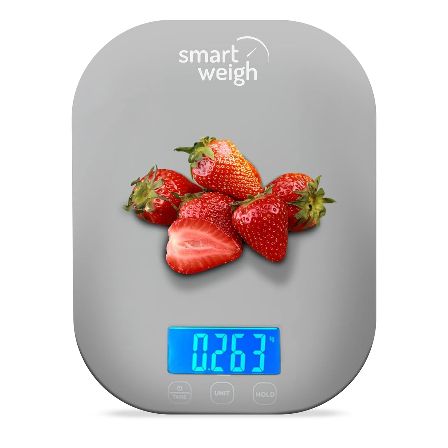 Smart Weigh Small Gray Food Scales for Kitchen Weight Loss Calorie Scale, Baking Kitchen Scales Digital Weight Grams and Ounces, Weight Watchers Scale for Food, Cooking, Bread