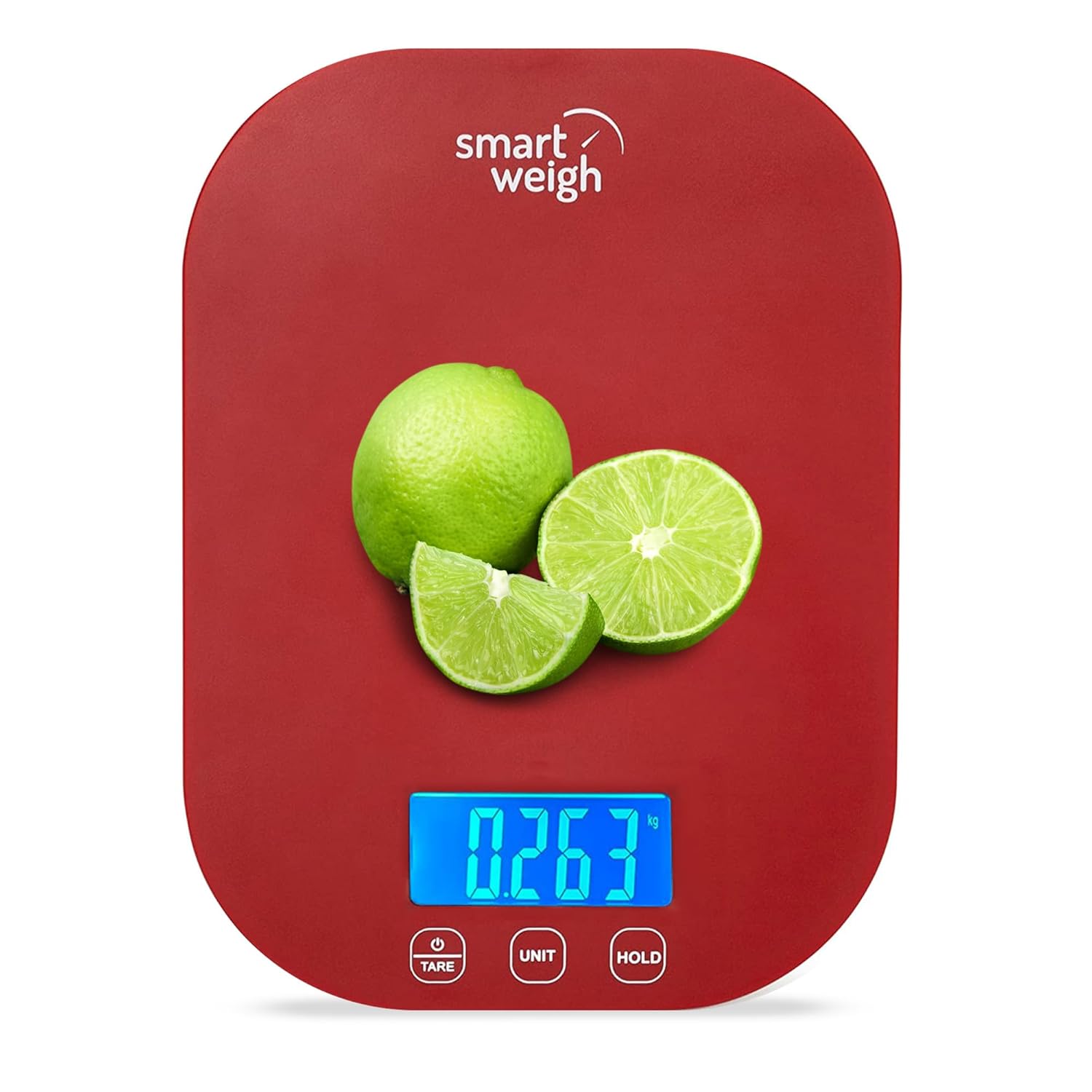 Smart Weigh Small Red Food Scales for Kitchen Weight Loss Calorie Scale, Baking Kitchen Scales Digital Weight Grams and Ounces, Weight Watchers Scale for Food, Cooking, Bread