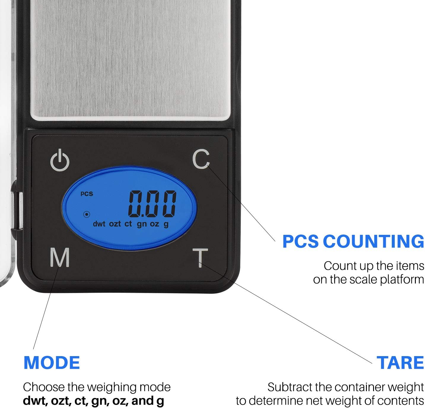 Smart Weigh ZIP600 Ultra Slim Digital Pocket Scale 600g by 0.1g with Counting Feature,Gram Scale and Ounce Scale, High Precision Accuracy