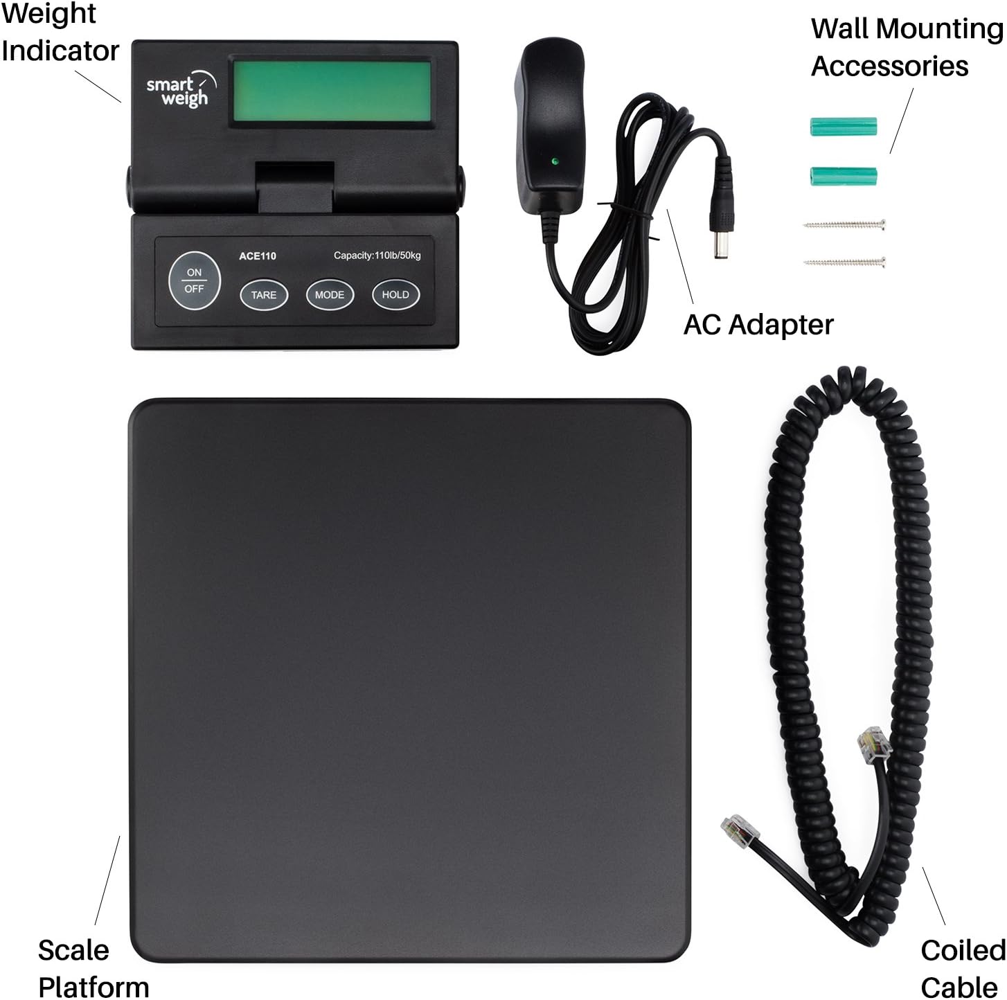 Smart Weigh Digital Shipping and Postal Weight Scale, 110 lbs x 0.1 oz, UPS USPS Post Office Scale
