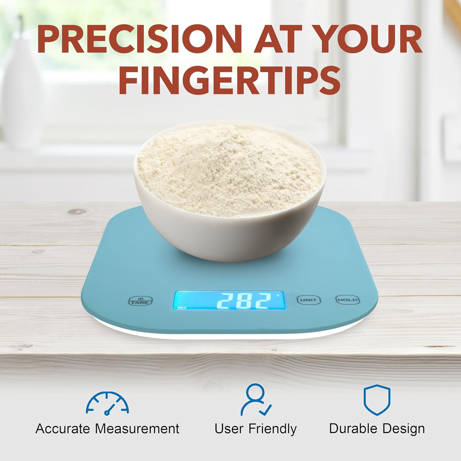 Smart Weigh Small Blue Food Scales for Kitchen Weight Loss Calorie Scale, Baking Kitchen Scales Digital Weight Grams and Ounces, Weight Watchers Scale for Food, Cooking, Bread