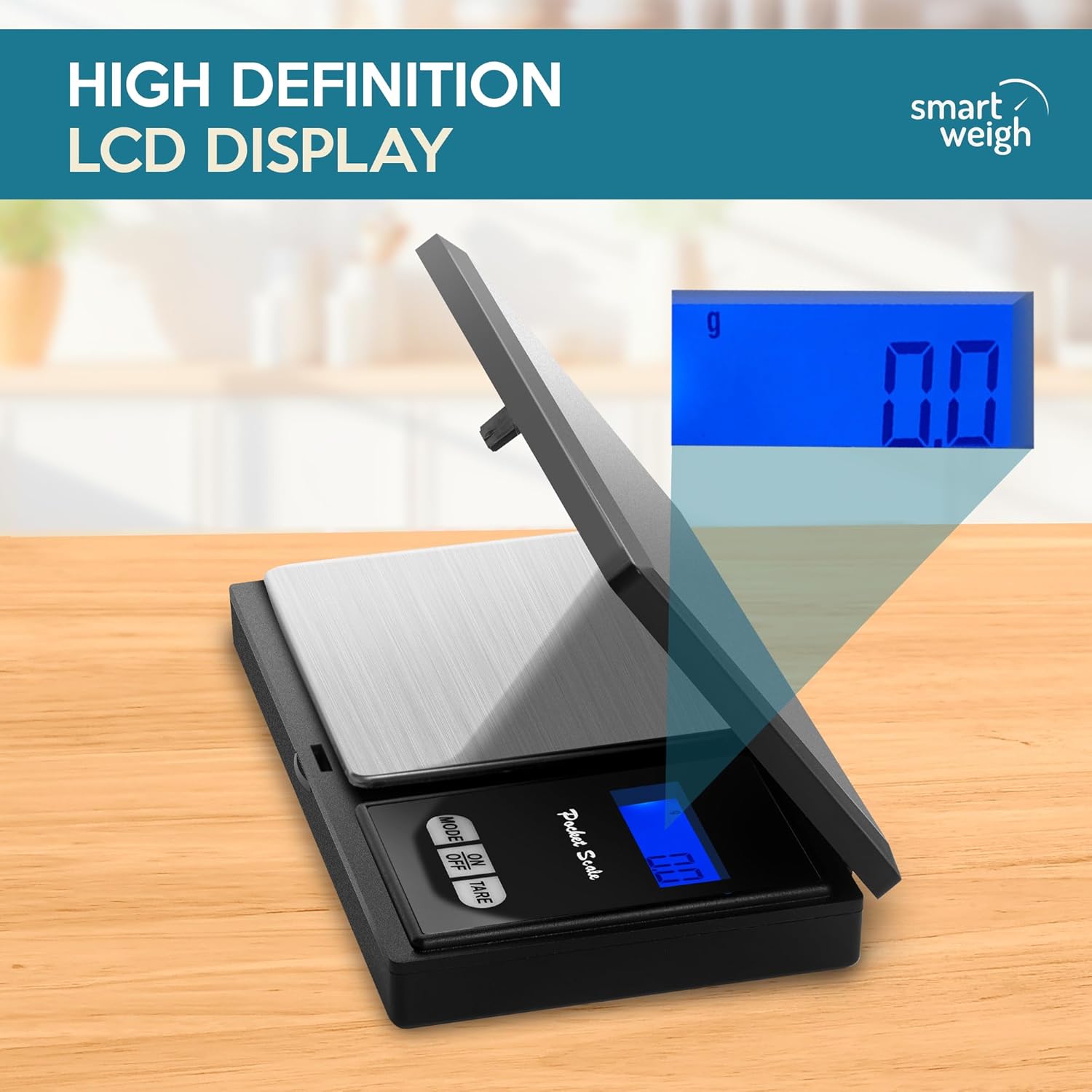 Smart Weigh Digital Pocket Gram Scale, 200g x 0.01g, Jewelry, Food, Medicine Scale, Battery Included