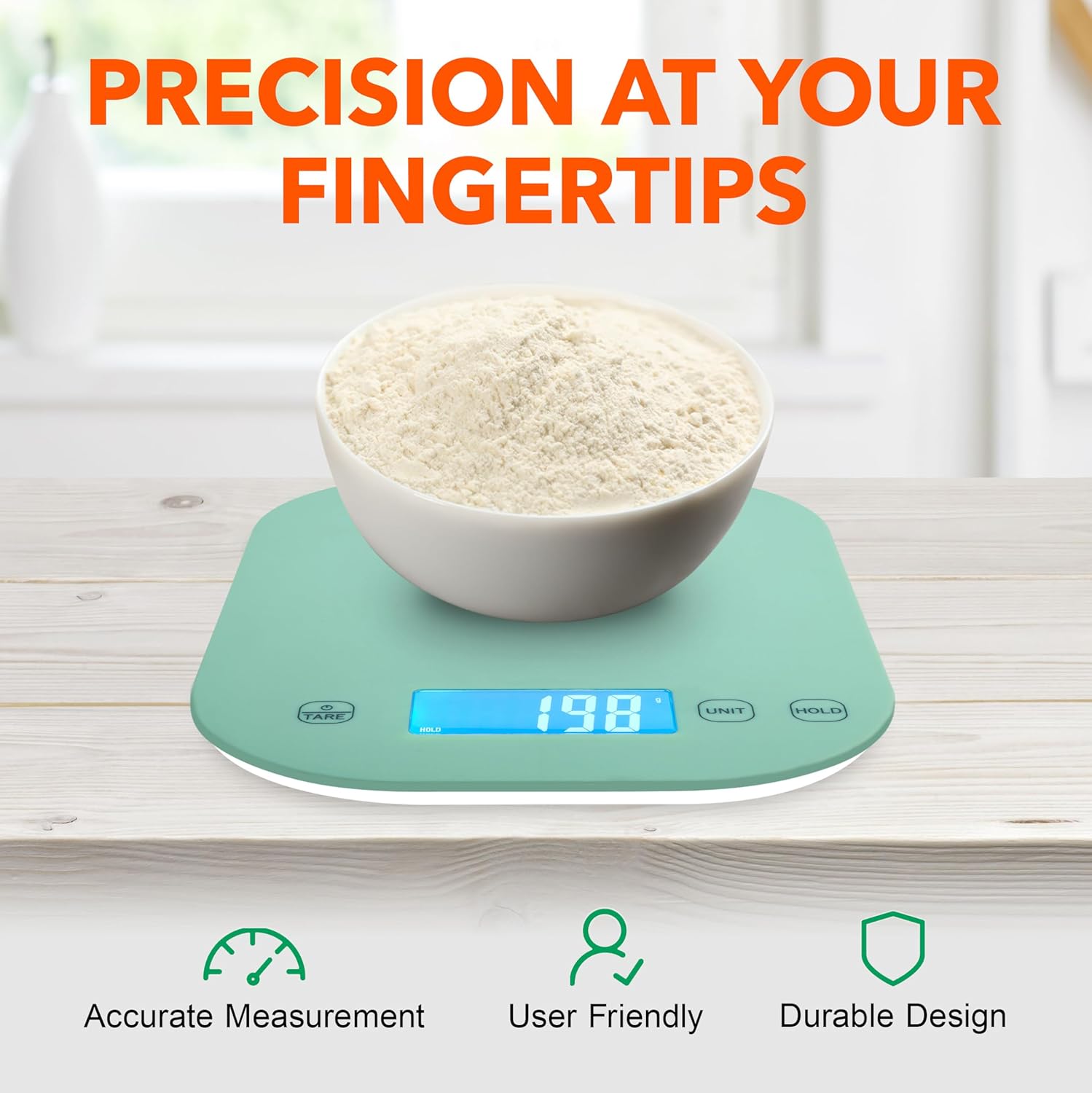 Smart Weigh Small Green Food Scales for Kitchen Weight Loss Calorie Scale, Baking Kitchen Scales Digital Weight Grams and Ounces, Weight Watchers Scale for Food, Cooking, Bread