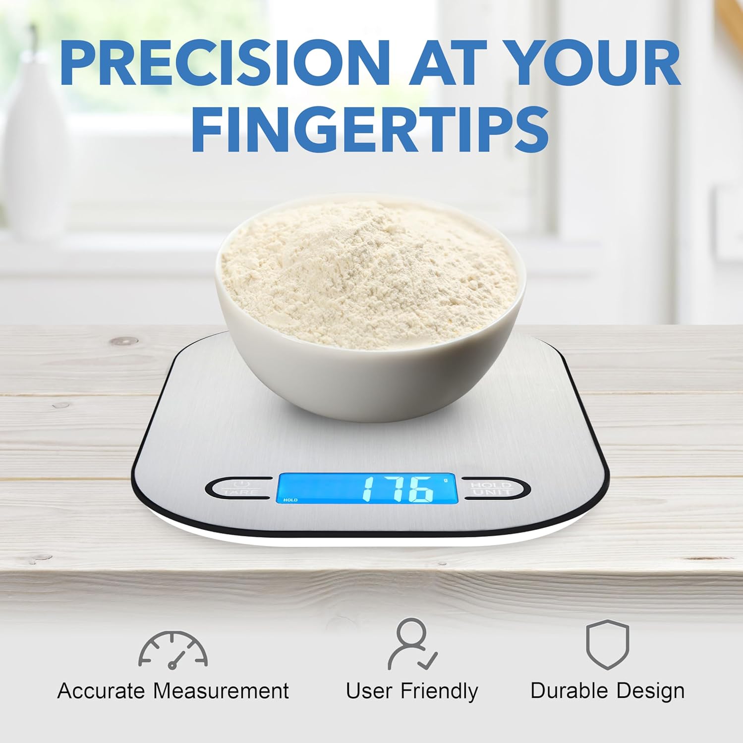 Smart Weigh Small Stainless Steel Food Scales for Kitchen Weight Loss Calorie Scale, Baking Kitchen Scales Digital Weight Grams and Ounces, Weight Watchers Scale for Food, Cooking, Bread