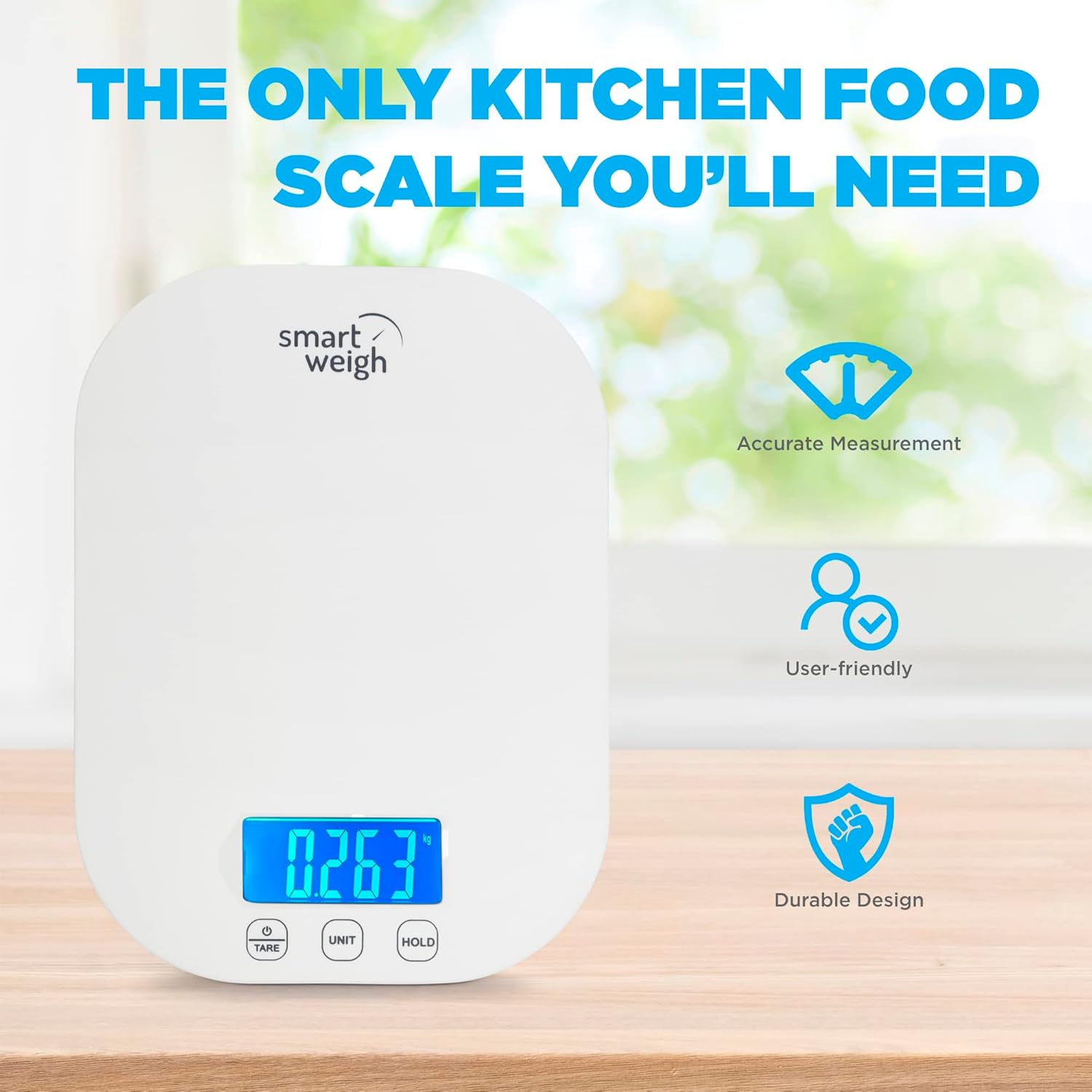Smart Weigh Small White Food Scales for Kitchen Weight Loss Calorie Scale, Baking Kitchen Scales Digital Weight Grams and Ounces, Weight Watchers Scale for Food, Cooking, Bread