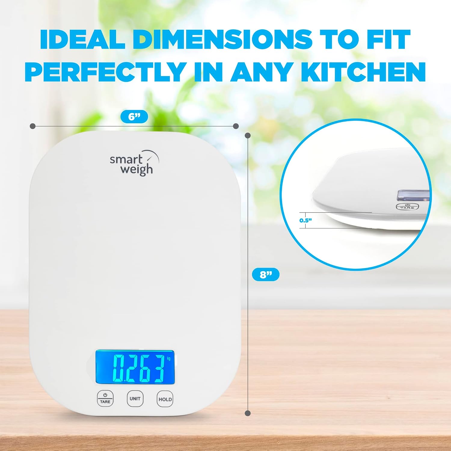 Smart Weigh Small White Food Scales for Kitchen Weight Loss Calorie Scale, Baking Kitchen Scales Digital Weight Grams and Ounces, Weight Watchers Scale for Food, Cooking, Bread