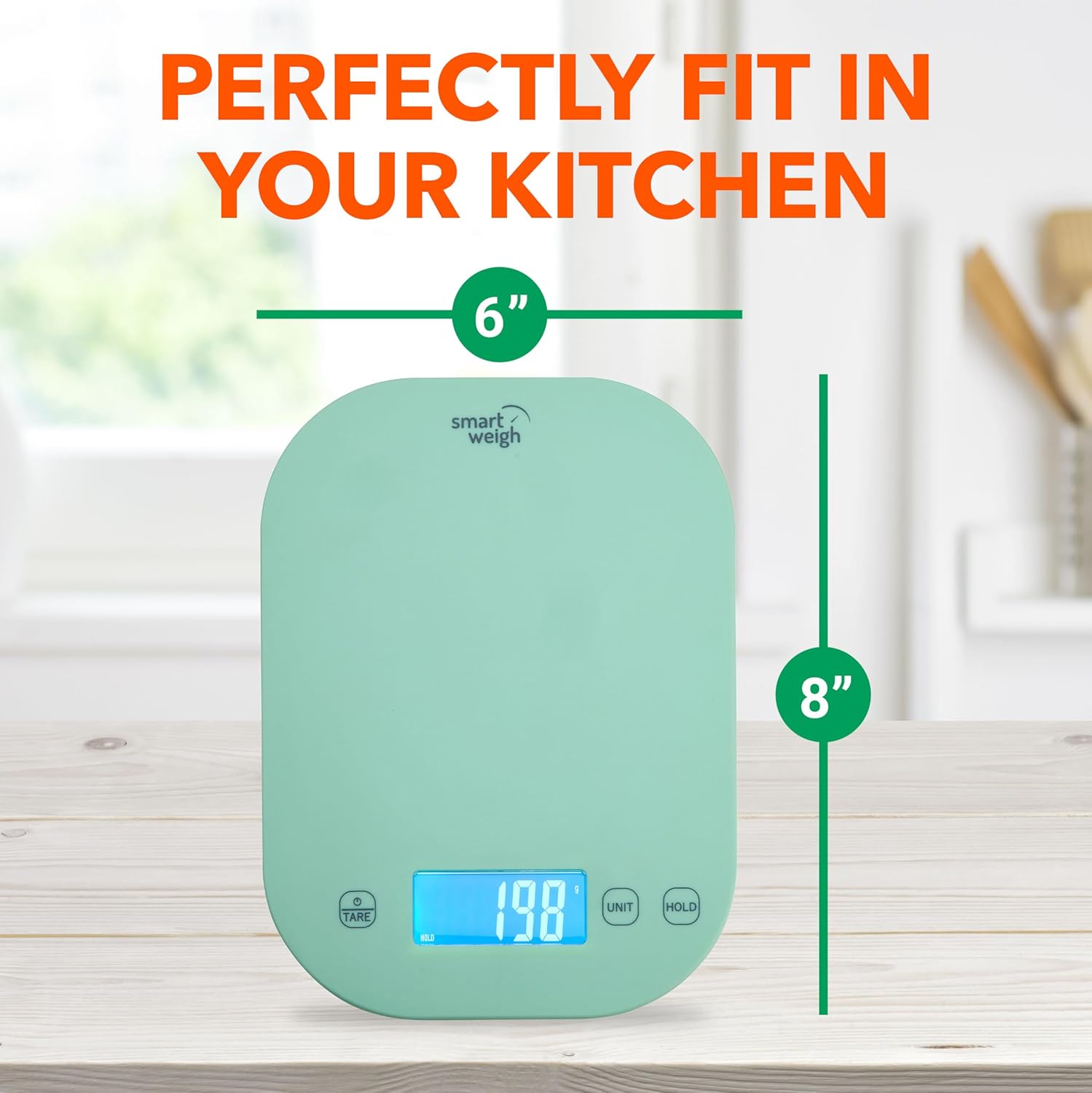 Smart Weigh Small Green Food Scales for Kitchen Weight Loss Calorie Scale, Baking Kitchen Scales Digital Weight Grams and Ounces, Weight Watchers Scale for Food, Cooking, Bread