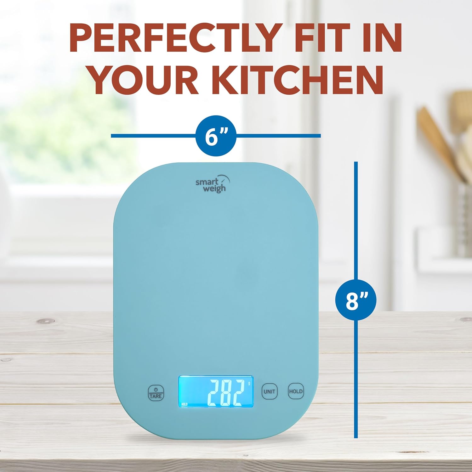 Smart Weigh Small Blue Food Scales for Kitchen Weight Loss Calorie Scale, Baking Kitchen Scales Digital Weight Grams and Ounces, Weight Watchers Scale for Food, Cooking, Bread