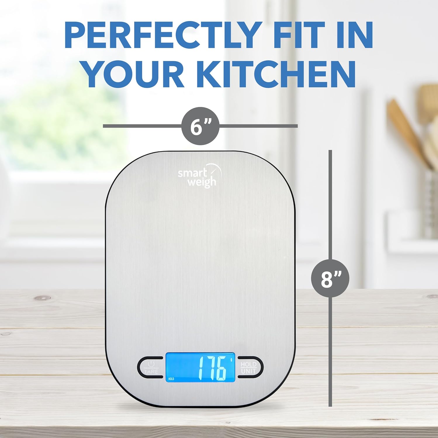 Smart Weigh Small Stainless Steel Food Scales for Kitchen Weight Loss Calorie Scale, Baking Kitchen Scales Digital Weight Grams and Ounces, Weight Watchers Scale for Food, Cooking, Bread