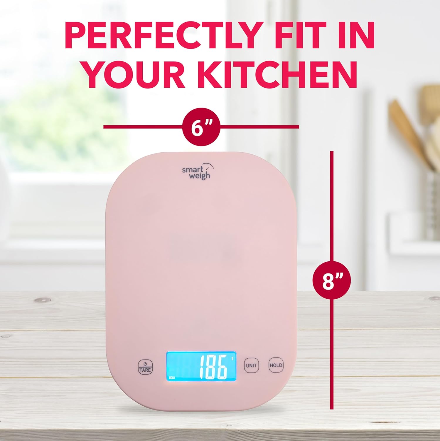Smart Weigh Small Pink Food Scales for Kitchen Weight Loss Calorie Scale, Baking Kitchen Scales Digital Weight Grams and Ounces, Weight Watchers Scale for Food, Cooking, Bread