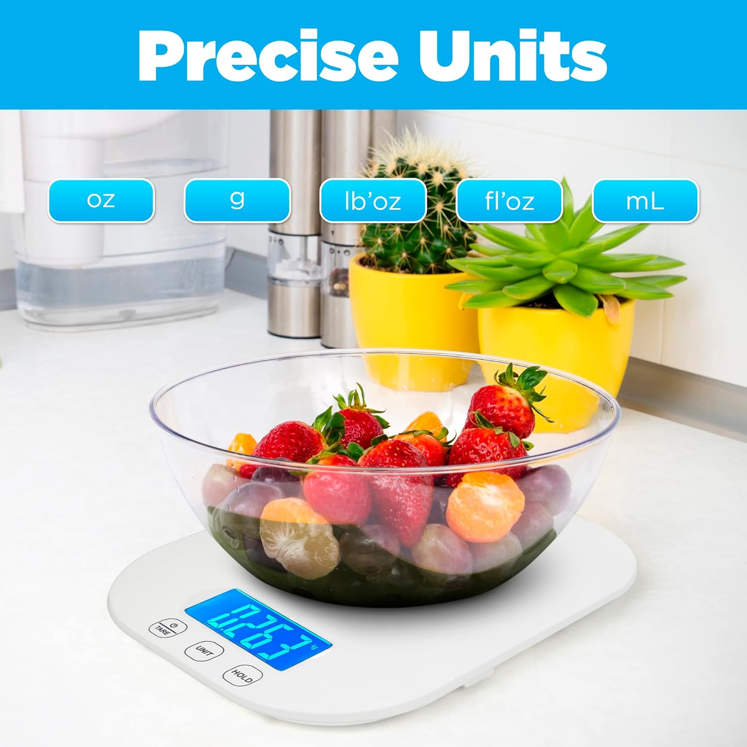 Smart Weigh Small White Food Scales for Kitchen Weight Loss Calorie Scale, Baking Kitchen Scales Digital Weight Grams and Ounces, Weight Watchers Scale for Food, Cooking, Bread