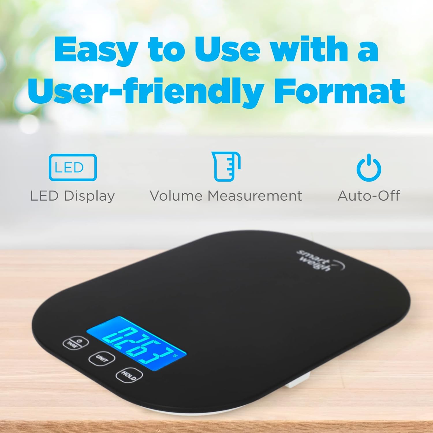 Smart Weigh Small Black Food Scales for Kitchen Weight Loss Calorie Scale, Baking Kitchen Scales Digital Weight Grams and Ounces, Weight Watchers Scale for Food, Cooking, Bread