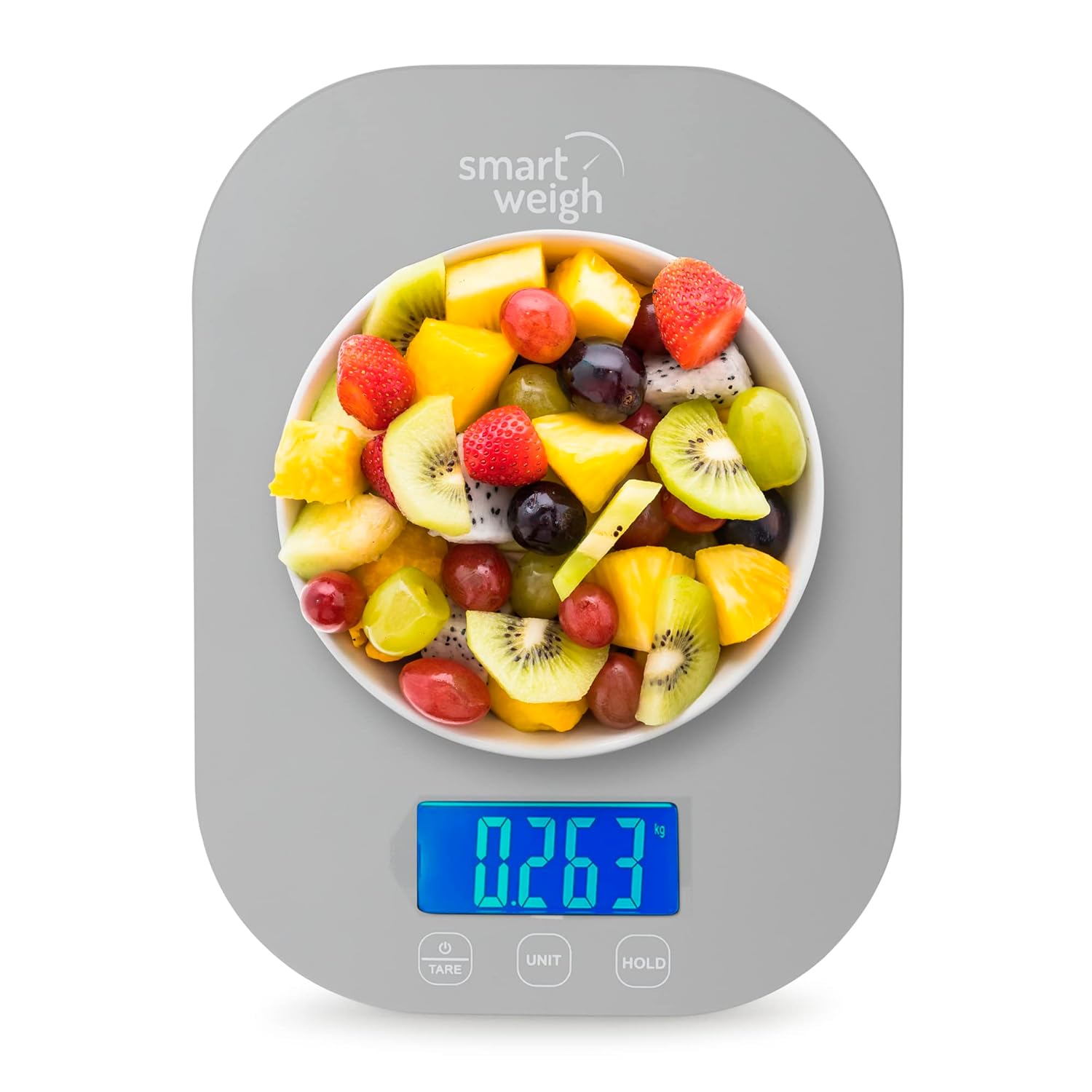 Smart Weigh Small Gray Food Scales for Kitchen Weight Loss Calorie Scale, Baking Kitchen Scales Digital Weight Grams and Ounces, Weight Watchers Scale for Food, Cooking, Bread